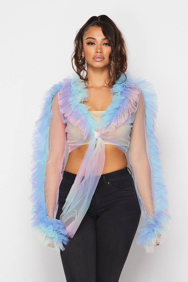 Tulle Ruffle Shrug