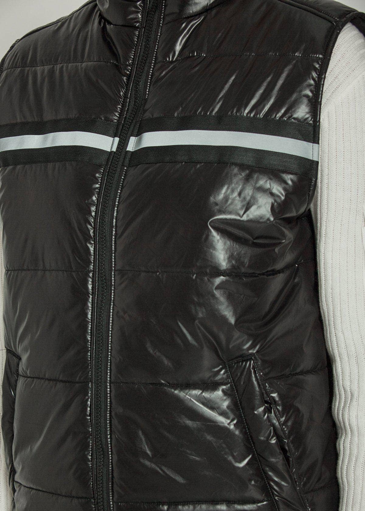 Konus Men's Zip-Up Puffer Vest In Black