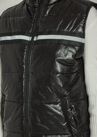 Konus Men's Zip-Up Puffer Vest In Black