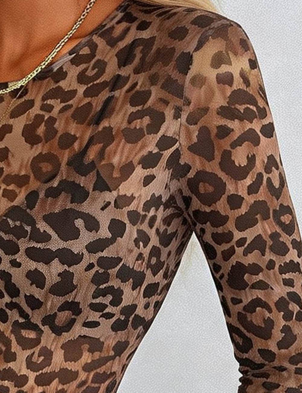 Leopard Mesh Top