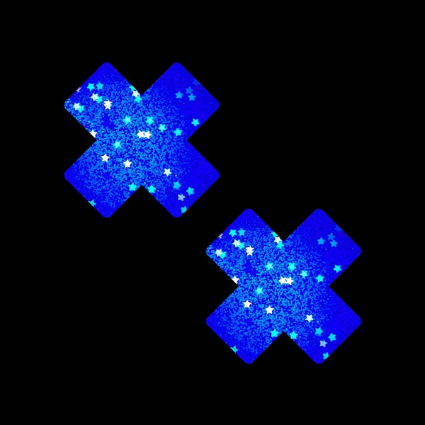 Purple Cotton Candy Blacklight Glitter X Factor Body Stickers 6PK