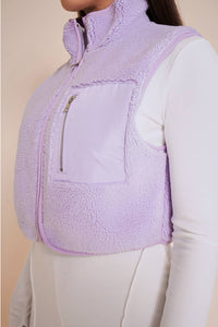 Boucle cropped high neck vest