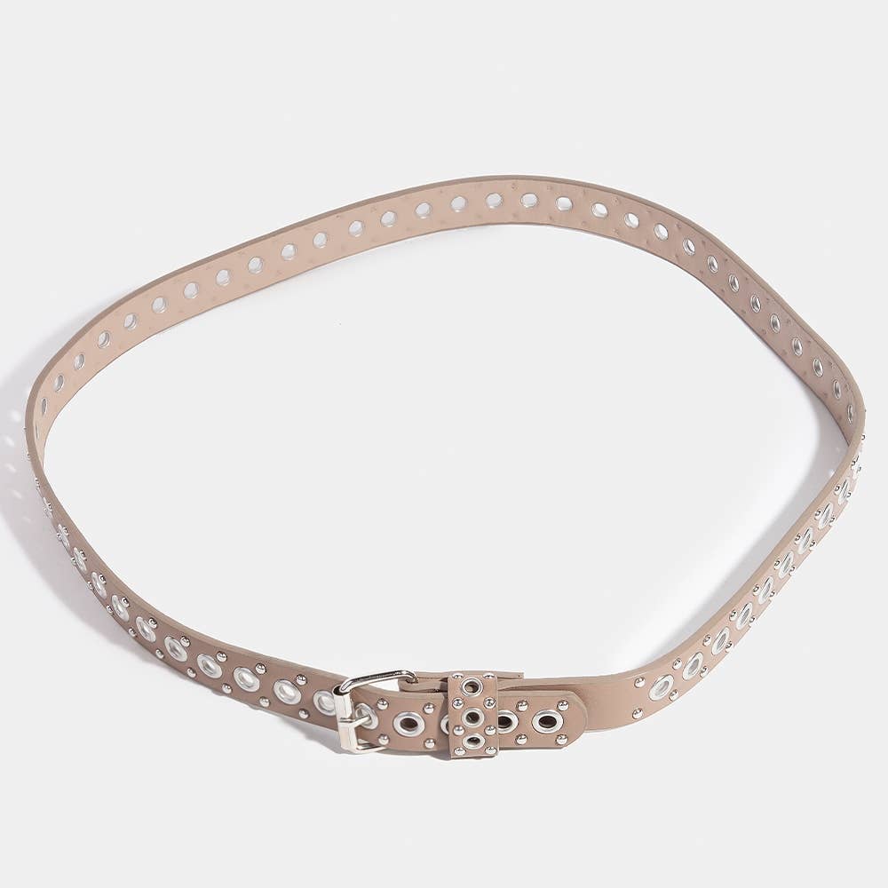 Studs And Grommet Vegan Leather Belt