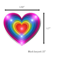 Flashing Retro Love Rainbow Heart Pendant Necklace