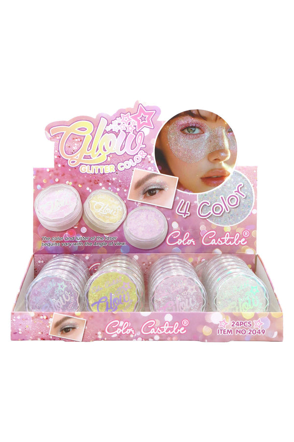 Body and Face Iridescent Makeup Glitter Pots - 24 Pcs