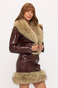 Croc Skirt & Jacket Set