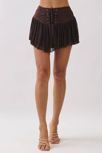 LACE UP MINI SKIRT