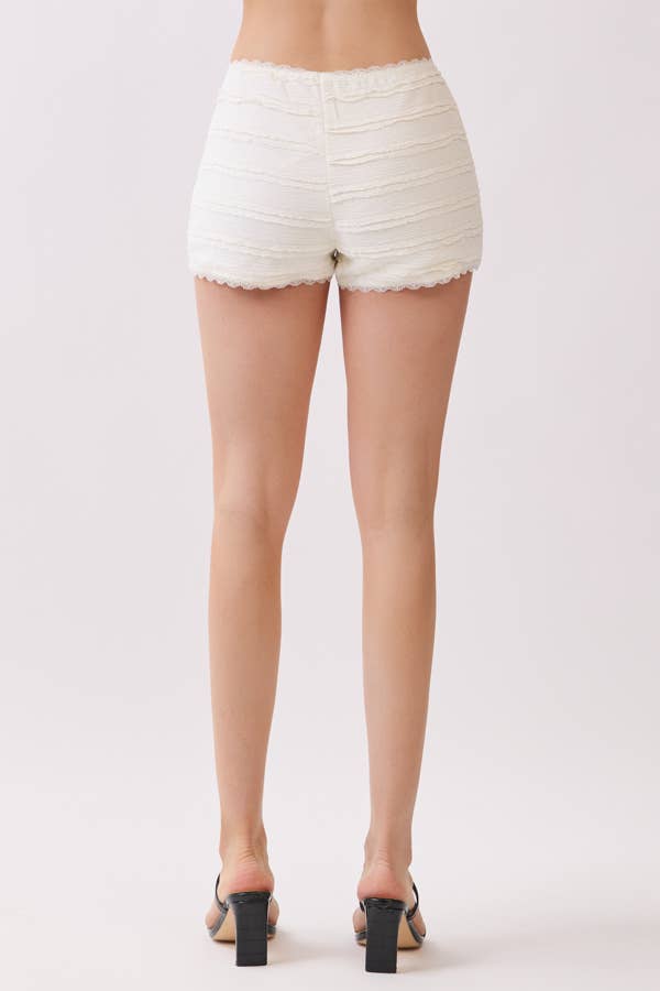 STRETCH FRILL LACE SHORTS