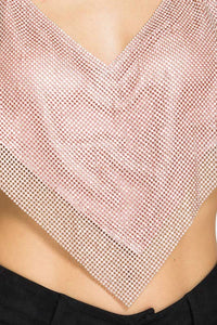 Crop Rhinestone Sexy Halter Bustier