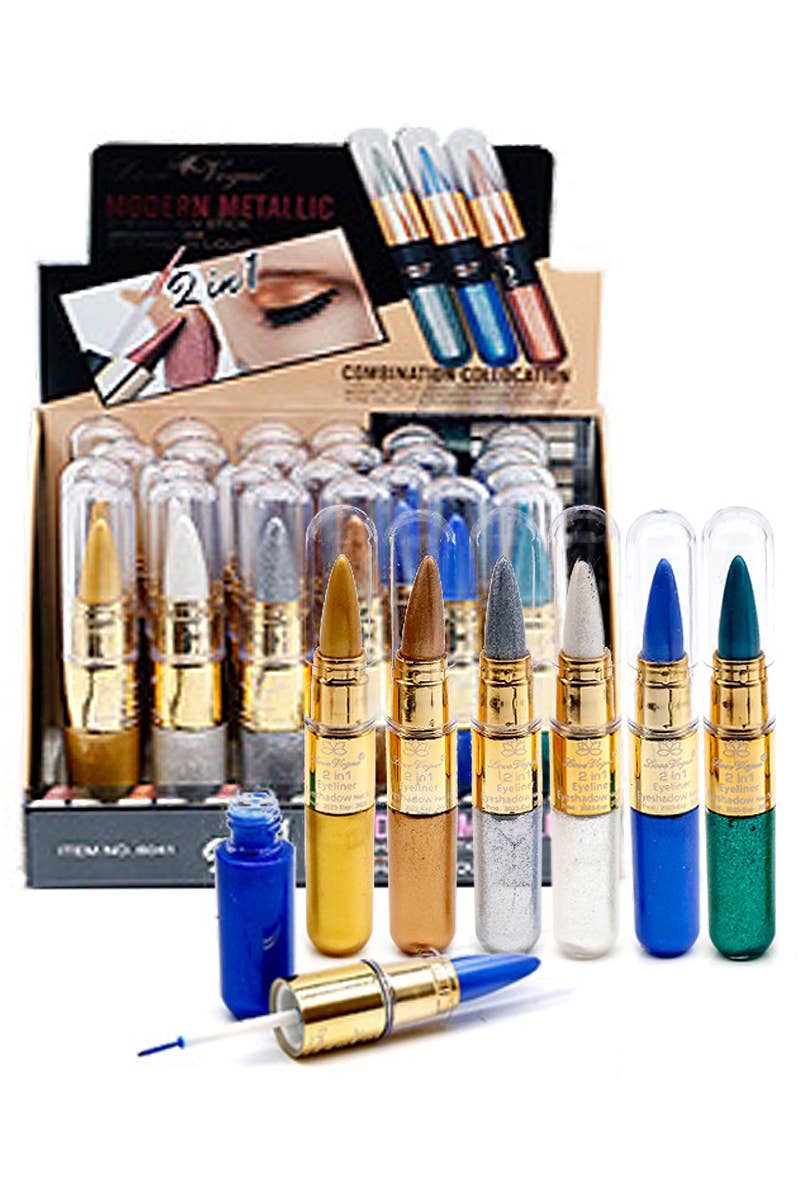 Metallic Eyeliner & Eyeshadow 2-in-1 Pencil Brush