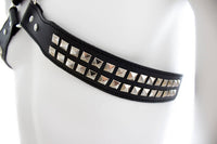 Chest Harness - Halford Style Studded X-Cross PVC Vegan