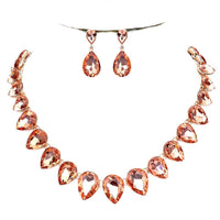 Pear Crystal Necklace Set