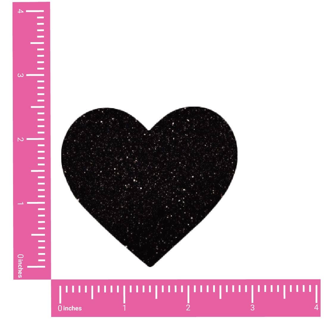 Black Malice Glitter I Heart U Nipple Cover Pasties