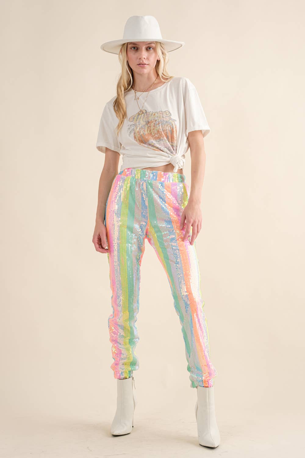 Rainbow Sequin Pants