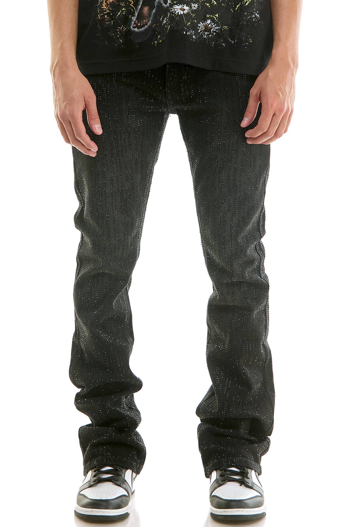 RHINESTONE FLARE JEANS