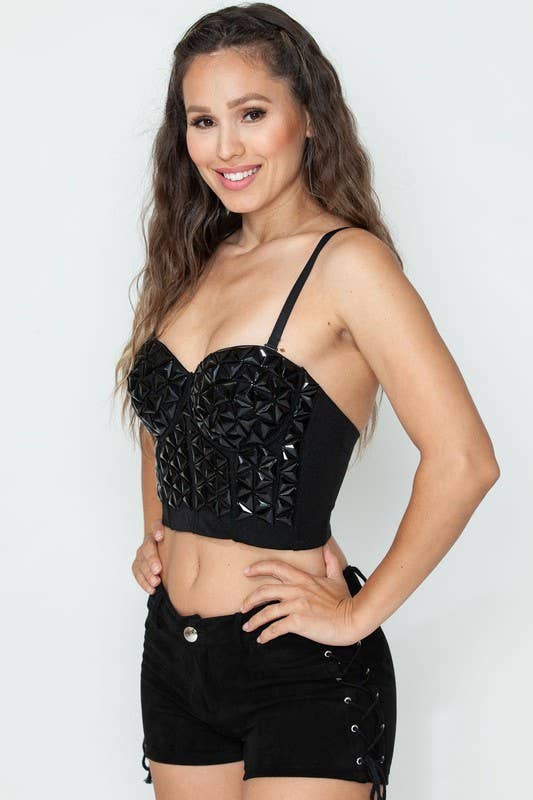 Silver black Bustier