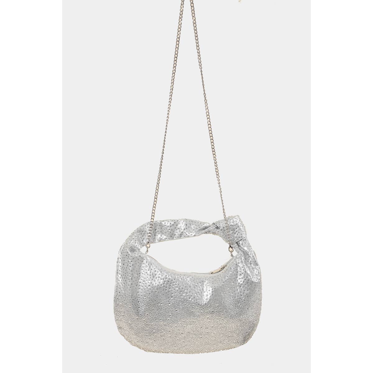 Rhinestone Studded Hobo Bag