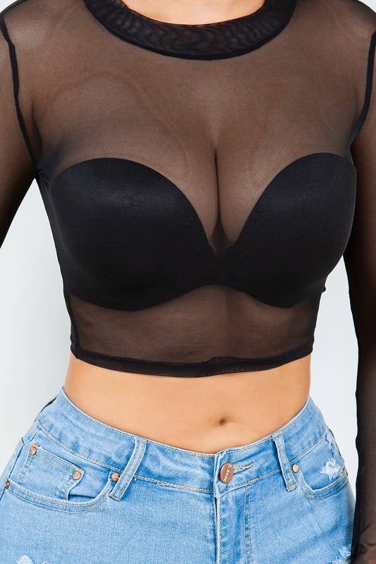 Crop Top Mesh Shirt