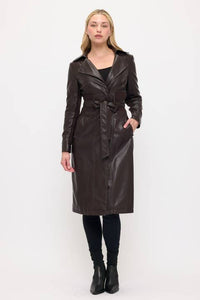 Neo Luxe Leather Trench
