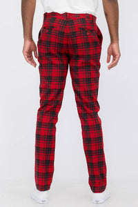 Red Plaid Trouser Pants