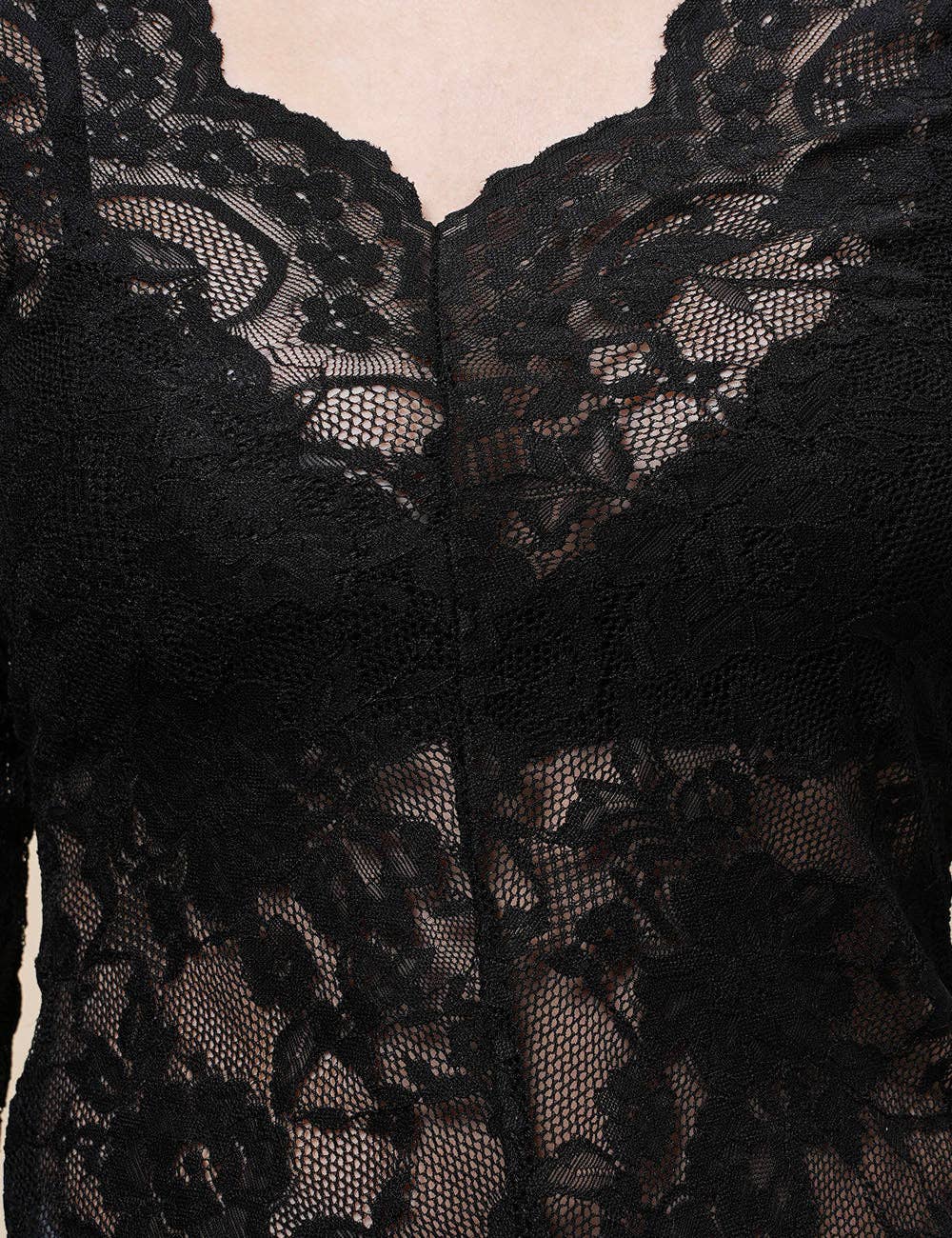 V-Neck Floral Lace Top