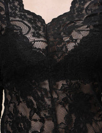 V-Neck Floral Lace Top
