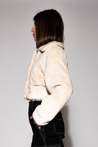 Fuzzy Faux Fur Crop Jacket