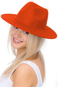 Solid Plain Standard Brim Felt Rancher Hat