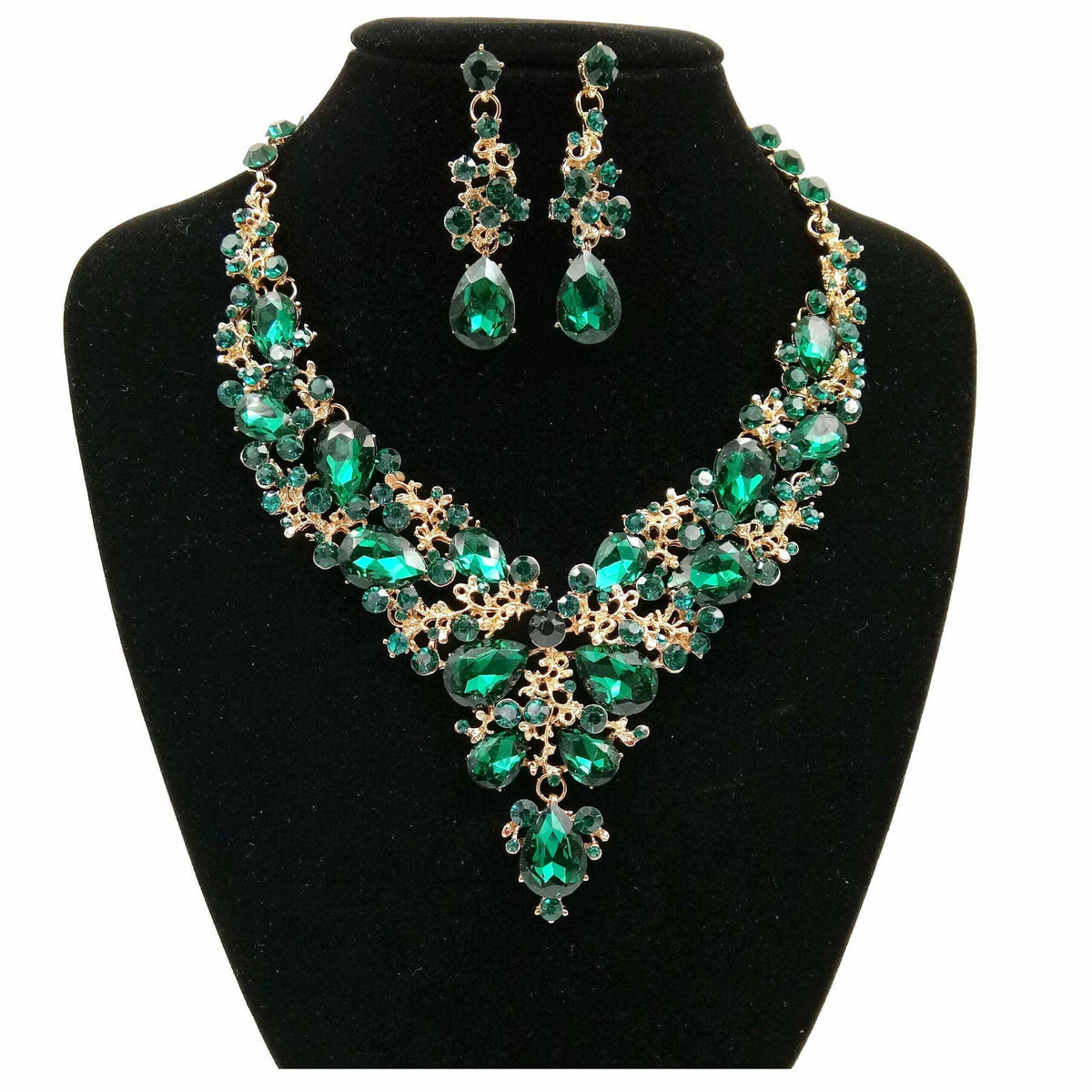 Vine Rhinestone Necklace Set