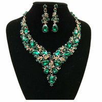 Vine Rhinestone Necklace Set