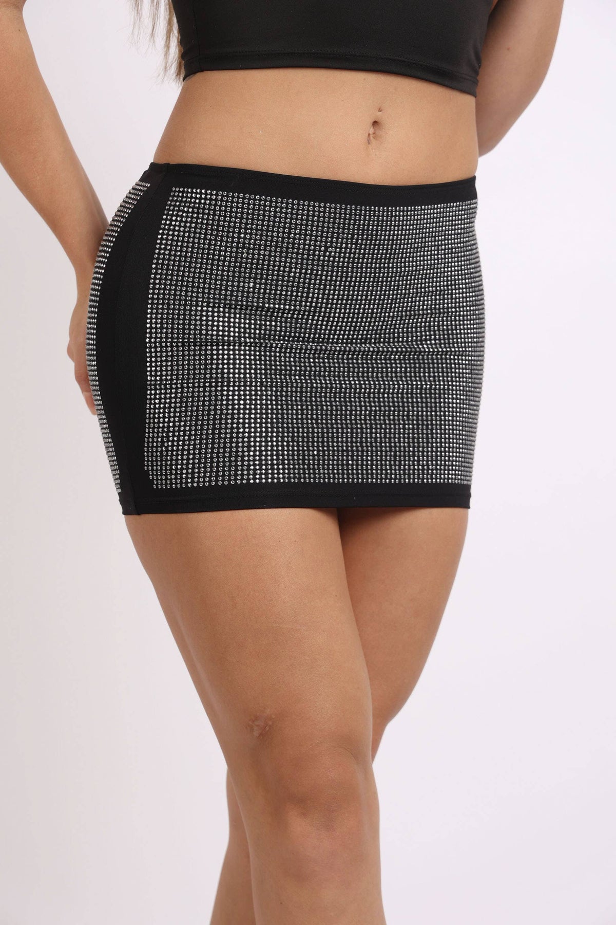 Rhinestone miniskirt