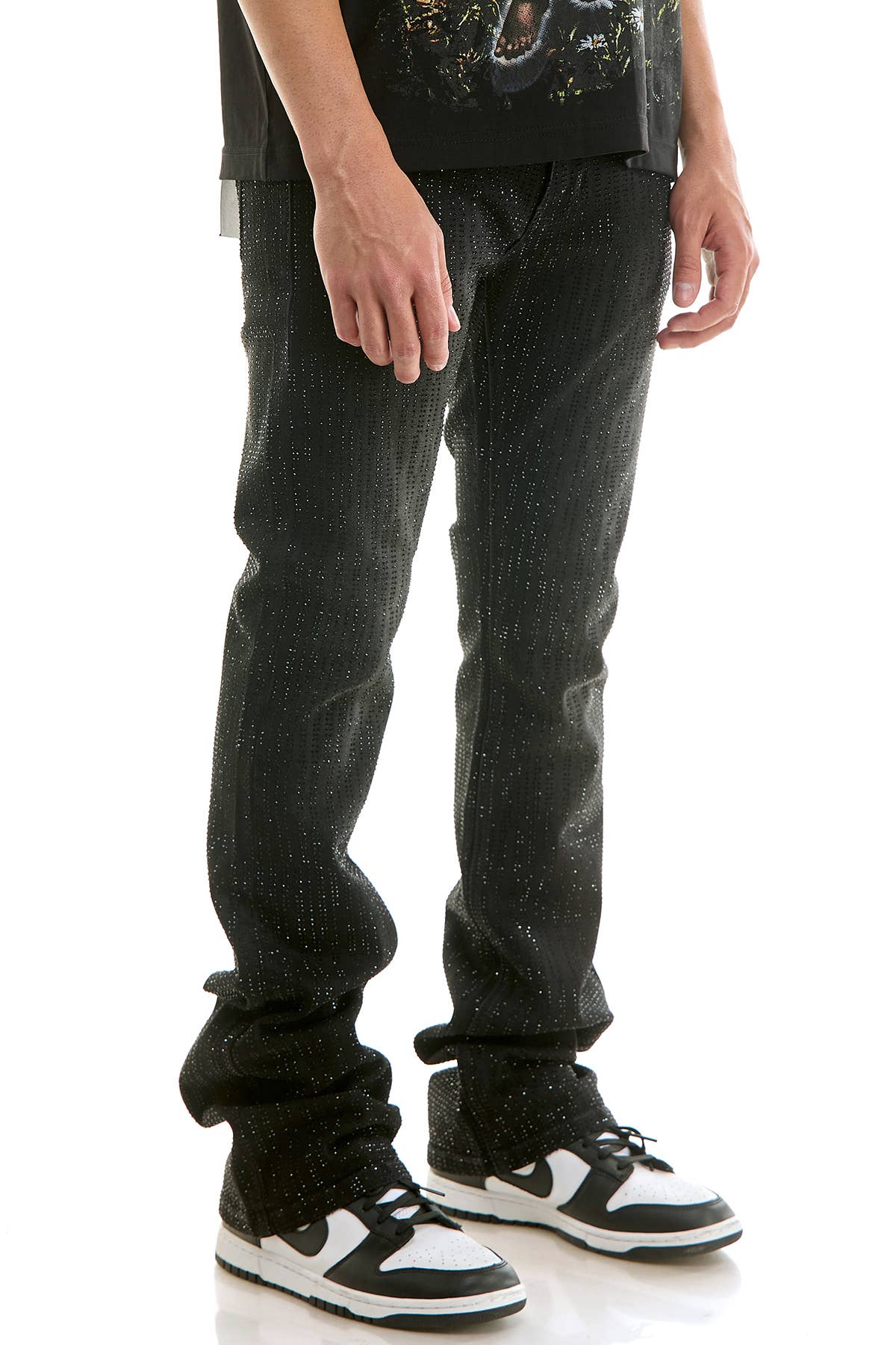 RHINESTONE FLARE JEANS