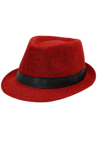 Open Weave Light Weight Flax Fabric Fedora