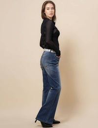 Ladies Round Neck Sheer Top