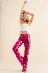 Square Disc Sequin Pants
