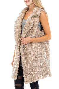 Satin Lined Faux Fur Vest