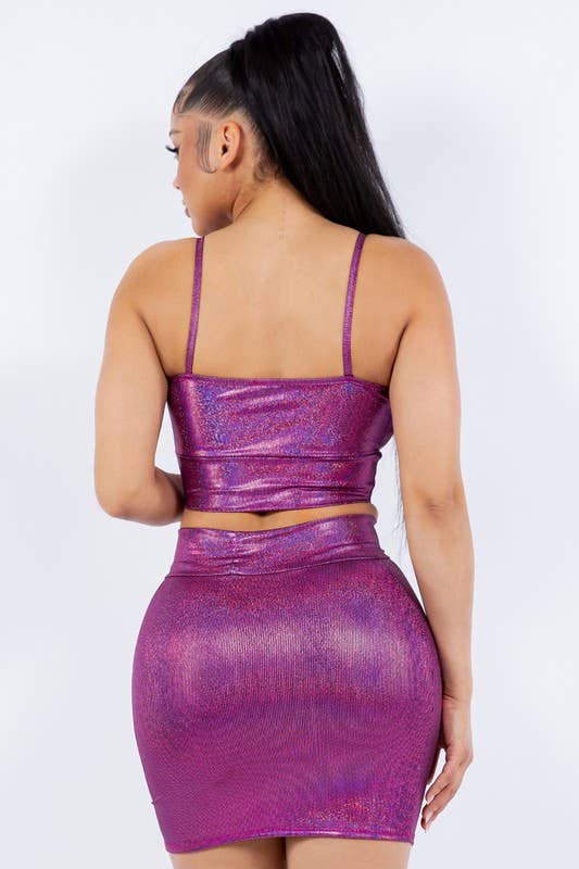 Metallic Cropped Top