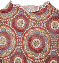 Ladies Print Flare Sleeves Mesh Top
