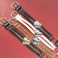 Concho Heart Faux Leather And Chain Belt