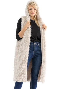 Hood Shaggy Long Vest