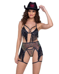 Sequin Fishnet Top
