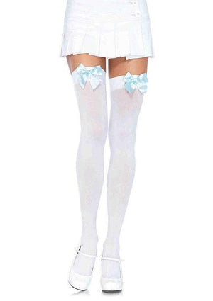 Bow Opaque Thigh High One Size
