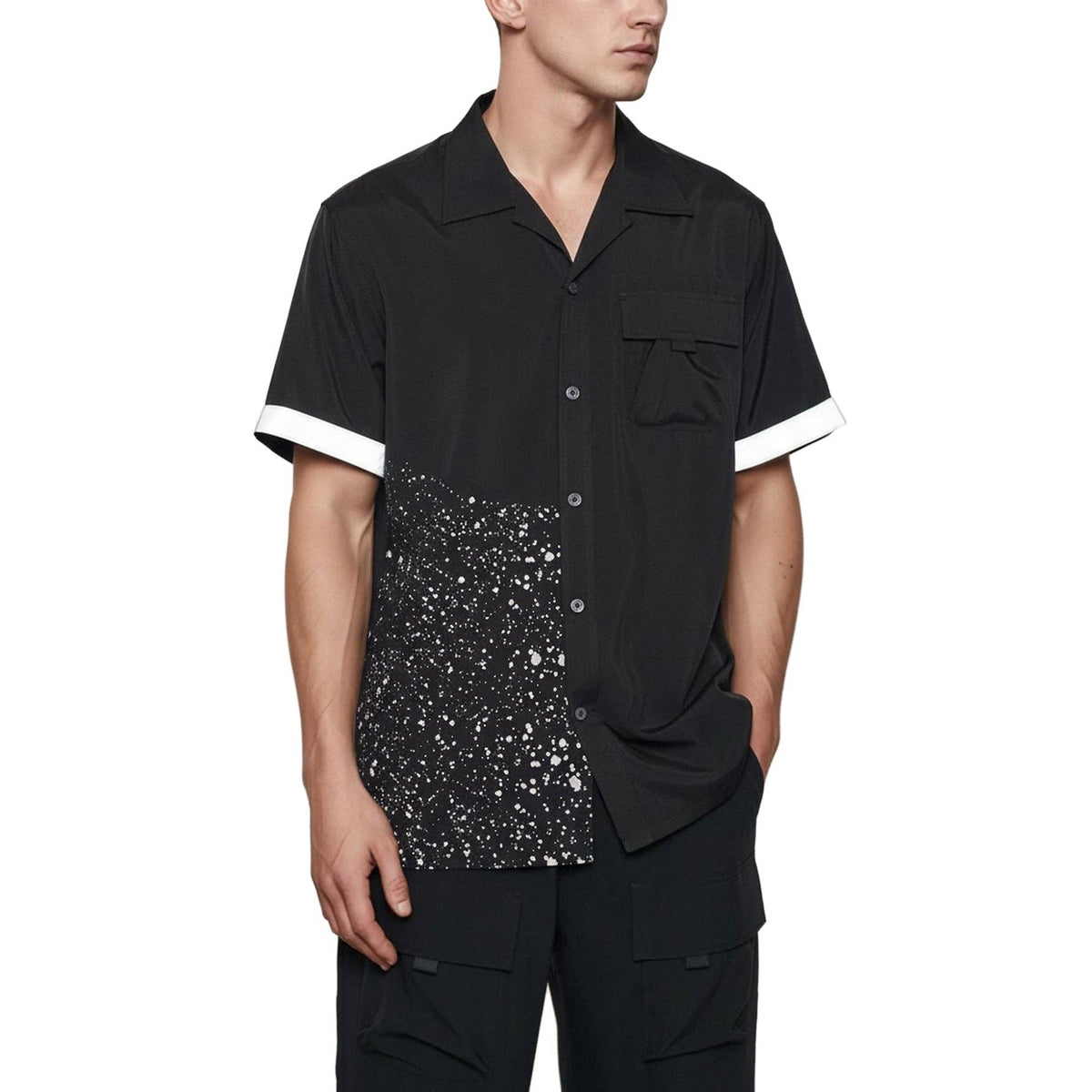 Men's Reflective Tape Shirt In Black