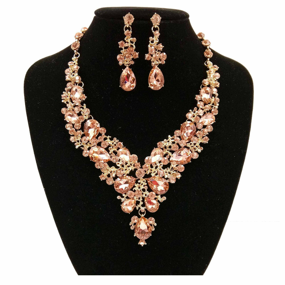 Vine Rhinestone Necklace Set