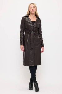 Neo Luxe Leather Trench