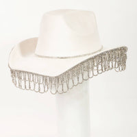 Intricate Rhinestone Curtain Fringe Cowboy Hat