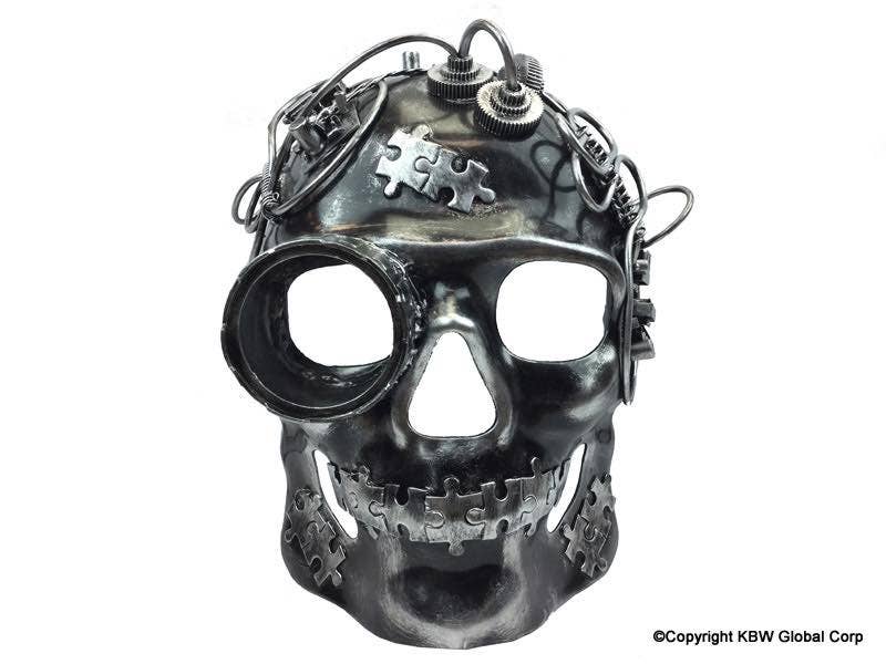 Silver Steampunk Skull Mask