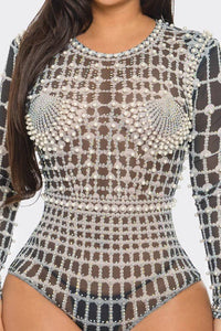 Shell Rhinestone Bodysuit