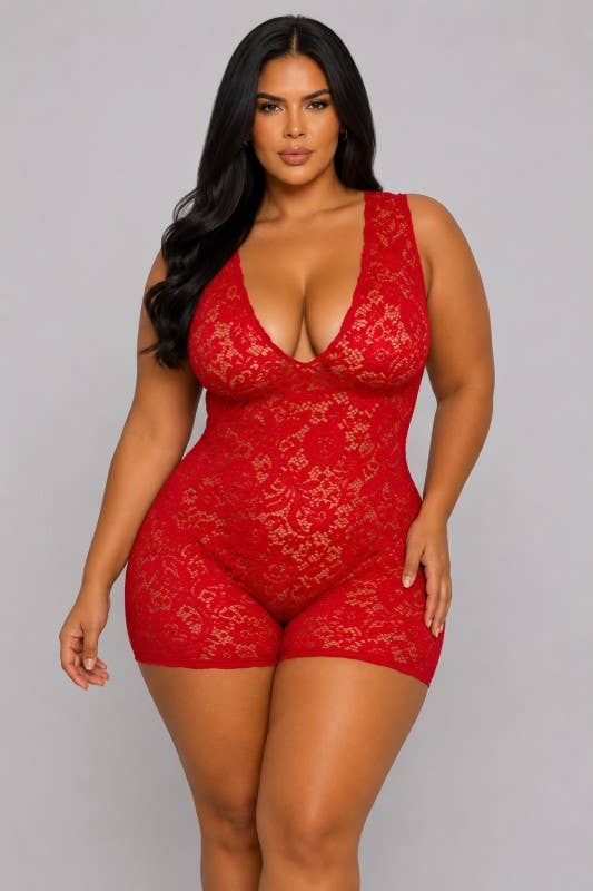 Plus Lace Romper