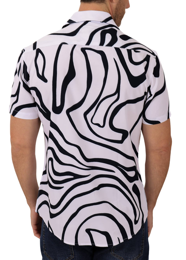 Men’s White Button Up Short Sleeve Shirt